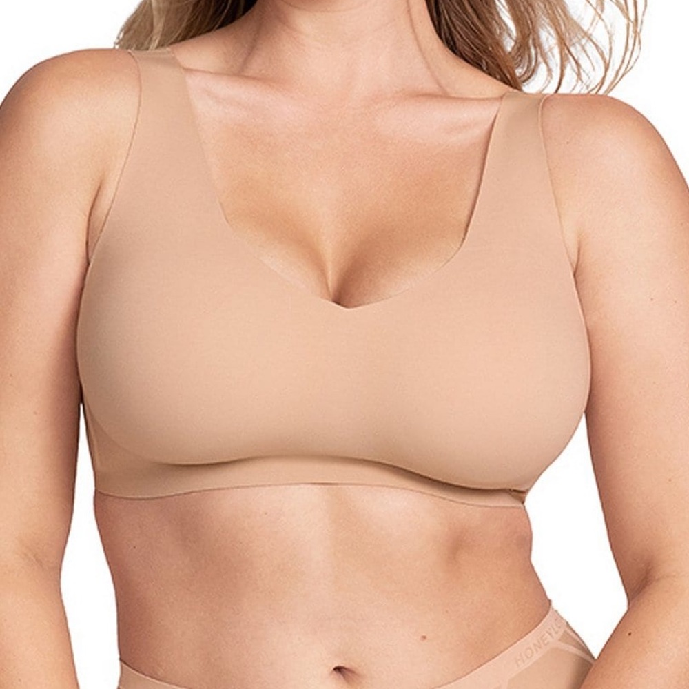 Honeylove V-Neck Bra Size 1X Beige/Sand Color